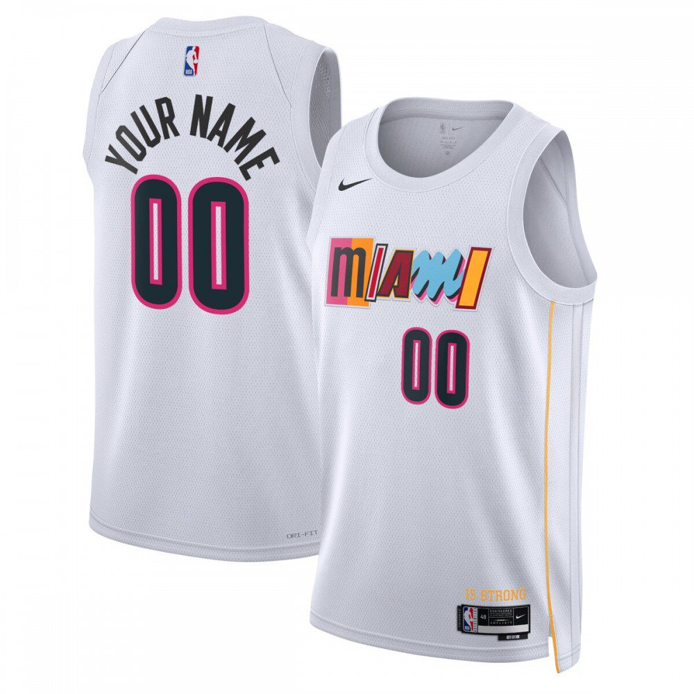 Miami Heat Unisex 2022/23 Swingman Custom Jersey - City Edition - White-Pro Kit Vault | Brand New 26/27 Sports Jerseys